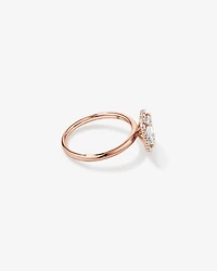 Bague De Fiançailles Halo En Diamant De Laboratoire Taille Émeraude De 1,46 Carat Poids Total En Or Jaune Et Blanc 14 Carats