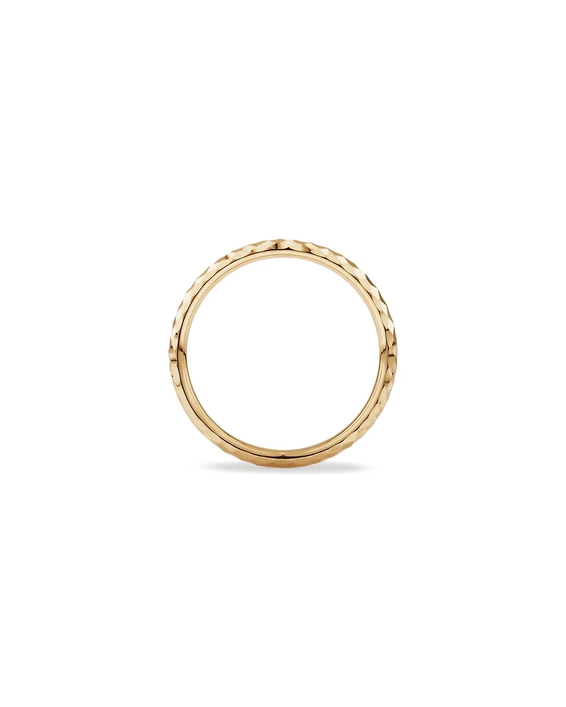 Hammered Finish Ring 10kt White Gold