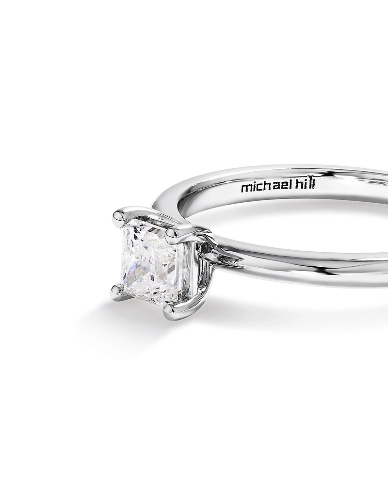 Bague de Fiançailles Solitaire en Diamant Taille Princesse 0,50 Carat TW en Or Blanc 14 kt