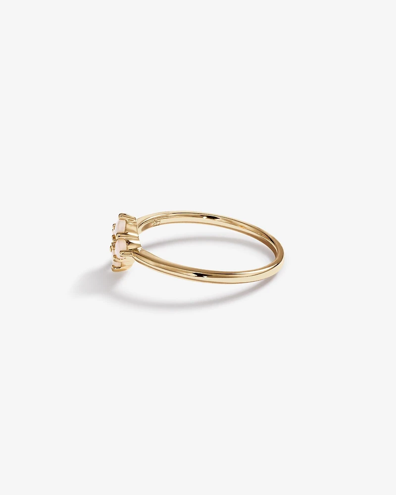Australian Opal & Diamond Accent Ring in 10kt Yellow Gold