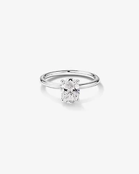 Bague De Fiançailles Solitaire En Diamant De Laboratoire Ovale De 1,25 Carat Poids Total En Or Jaune Et Blanc 14 Carats