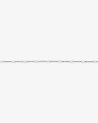 19cm (7.5") 3mm Width Fine Paperclip 3 and 1 Alternating Chain Bracelet in Sterling Silver