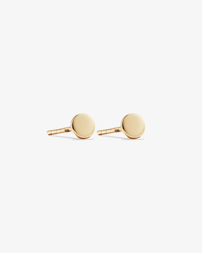 4mm Circle Stud Earrings in 10kt Yellow Gold