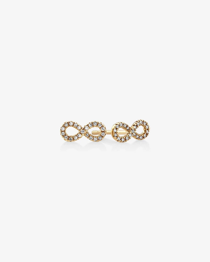 Mini Infinity Earrings with Diamonds in 10kt Yellow Gold