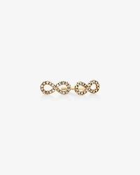 Mini Infinity Earrings with Diamonds in 10kt Yellow Gold