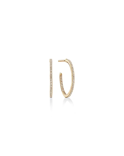 0.15 Carat TW Fine Diamond Hoop Earrings in 10kt White Gold