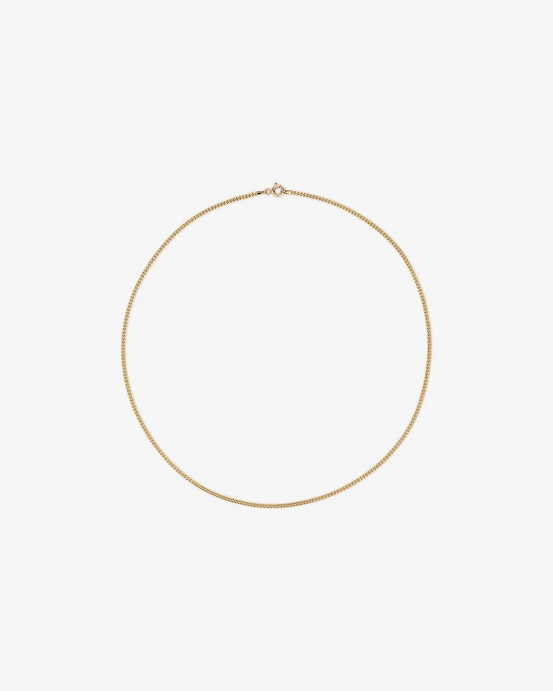 45cm (17") 2.1mm Width Solid Diamond Cut Curb Chain in 10kt Yellow Gold