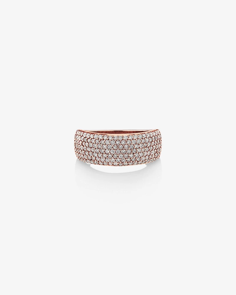 Diamond Pave Ring with 1.00 Carat TW Diamond in 10kt Rose Gold