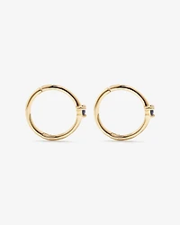 Boucles d'oreilles dormeuses avec accent de pierres précieuses saphir bleu en or jaune 10 carats