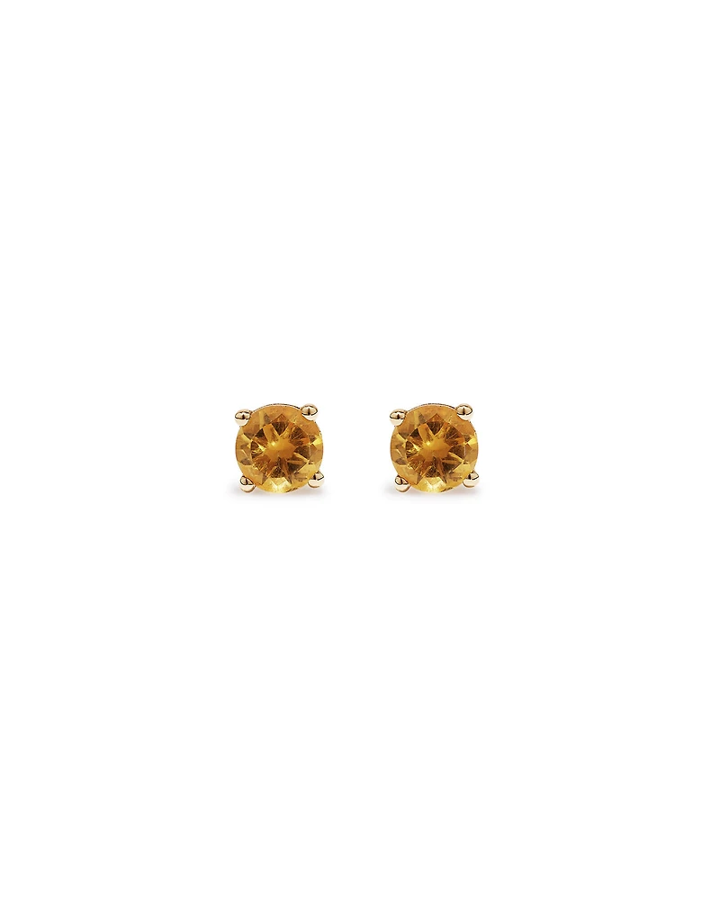 Citrine Birthstone Studs in 10kt Yellow Gold