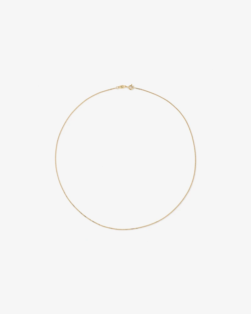 45cm (17") 1.05mm Width Solid Diamond Cut Curb Chain in 10kt Yellow Gold