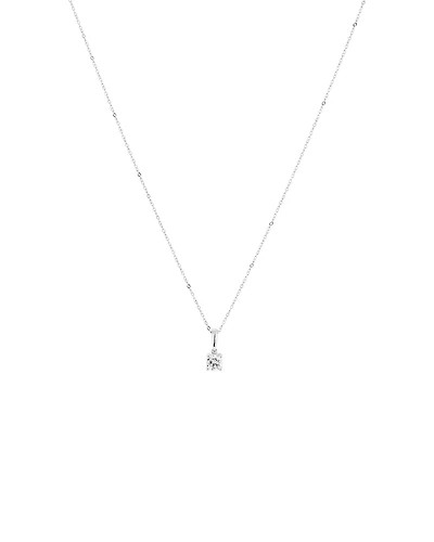 0.30 Carat TW Round Brillaint Laboratory -Grown Diamond Solitaire Pendant Necklace in 10kt White Gold