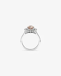 Morganite Lacy Halo Ring with .50TW of Diamonds in 10kt White Gold