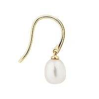 Drop Earrings with Cultured Freshwater Pearl in 10kt Yellow Gold