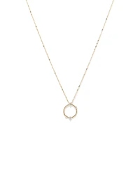 Diamond Studded Circle Necklace in 10kt Yellow Gold