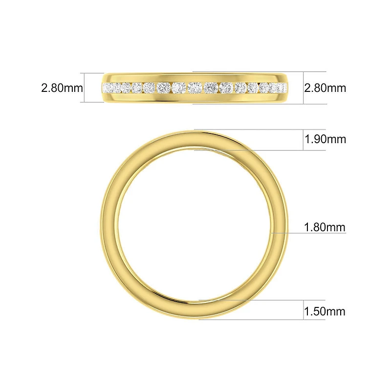 Wedding Band with 0.34 Carat TW of Diamonds in 14kt Yellow Gold