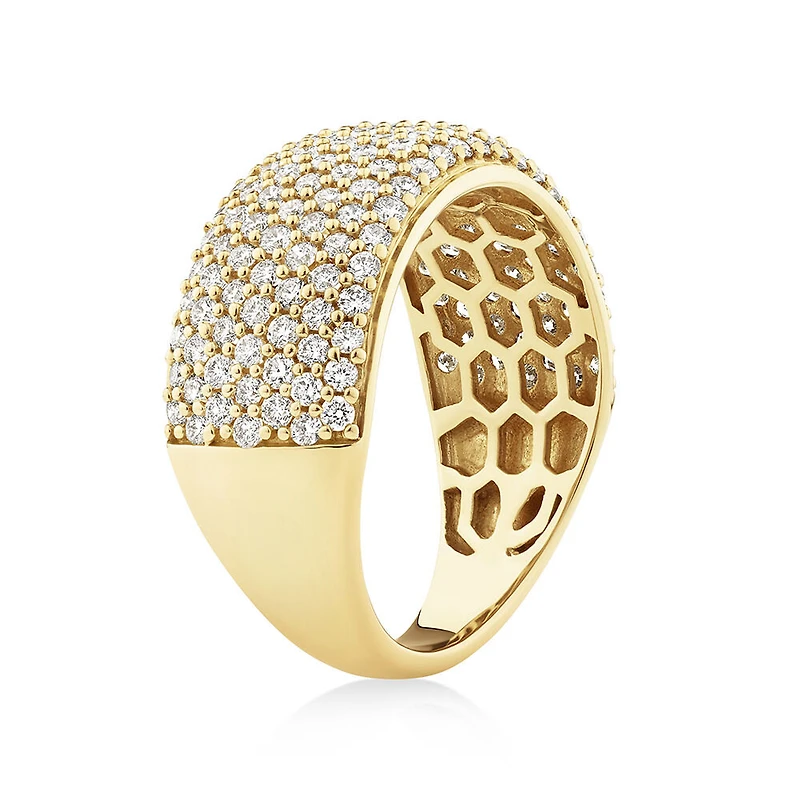 Pave Ring with 1.50 Carat TW of Diamonds in 10kt Yellow Gold
