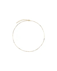 Snake Chain and Bead Station Necklace in 10kt Yellow Gold