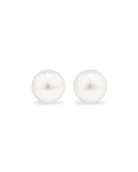Stud Earrings with 9mm Button Cultured Freshwater Pearls in Sterling Silver