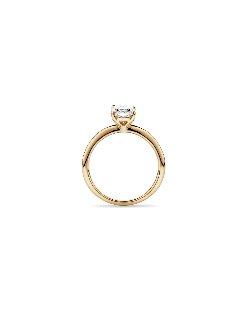 Bague De Fiançailles Solitaire En Diamant De Laboratoire Taille Radiante De 1,25 Carat Poids Total En Or Blanc 14 Carats