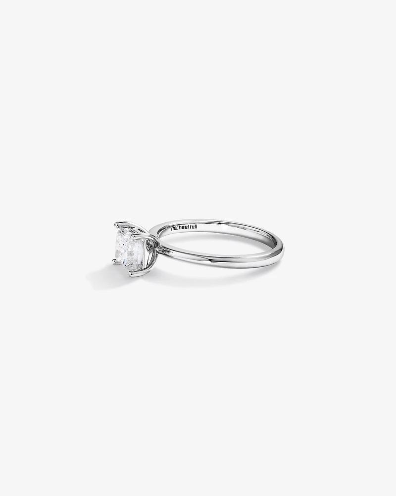 Bague de Fiançailles Solitaire en Diamant Taille Princesse 1,00 Carat TW en Or Blanc 14 kt