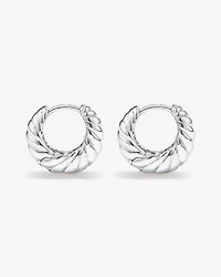 Small Croissant Huggie Earrings in Sterling Silver