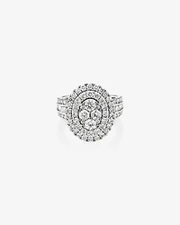 Oval Cluster Ring with 2.50 Carat TW of Diamonds in 14kt White Gold