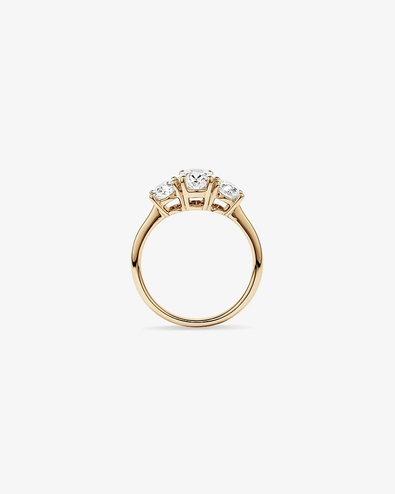 2 Carat Three Stone Oval Laboratory-Grown Diamond Engagement Ring In 14kt White Gold