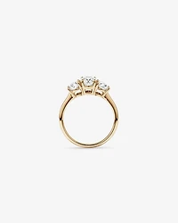 2 Carat Three Stone Oval Laboratory-Grown Diamond Engagement Ring In 14kt White Gold