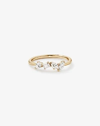 0.40 Carat TW Fancy Cut Laboratory-Grown Diamond Four Stone Ring in 10kt Yellow Gold