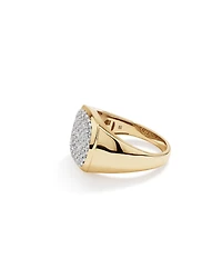1.00 Carat TW Diamond Cluster Signet Ring in 10kt Yellow Gold