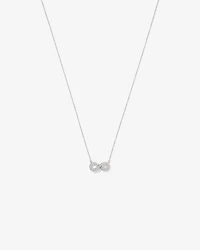 Cubic Zirconia Puff Infinity Pendant Necklace in Sterling Silver