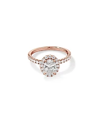 1.78 Carat TW Oval Laboratory-Grown Diamond Halo Engagement Ring in 14kt White Gold