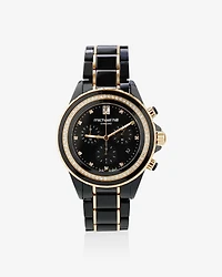 Chronograph Watch with 0.50 Carat TW of Diamonds in Black Ceramic & Gold Tone Stainless Steel