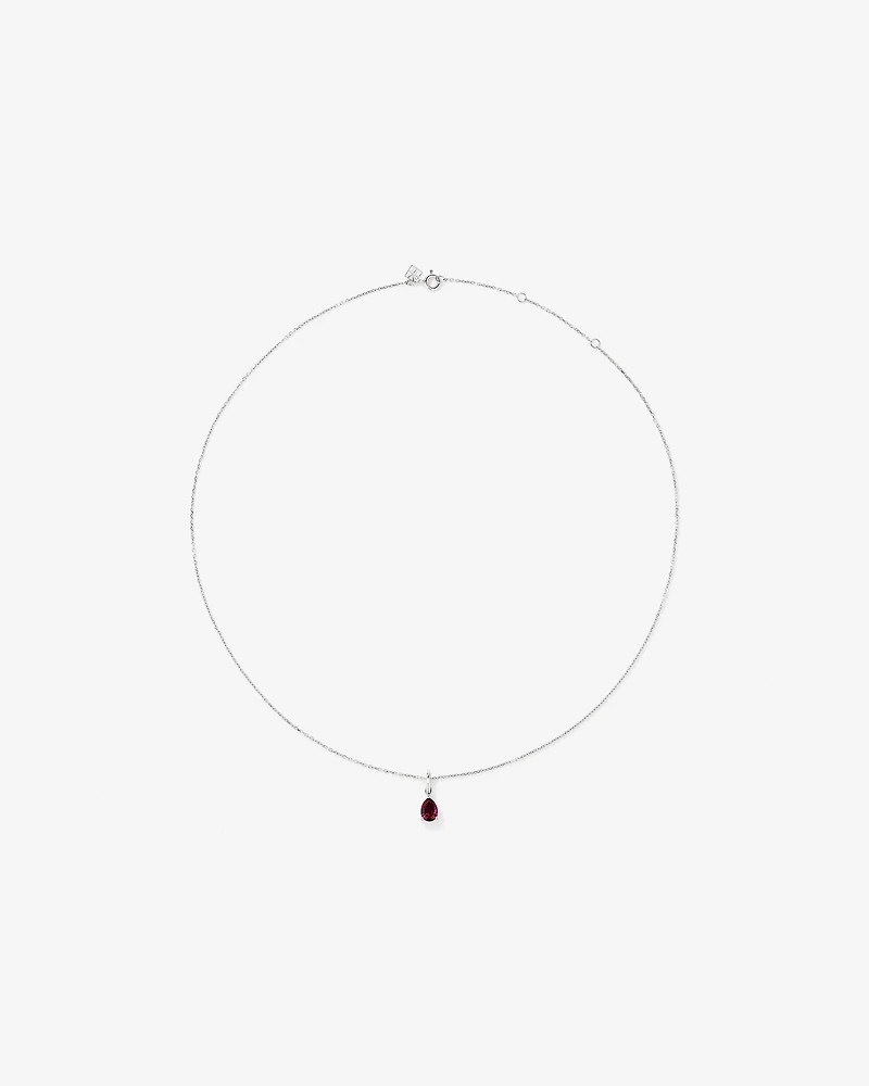 Pear Cut Created Ruby Pendant and Drop Earring Set in Sterling Silver