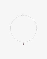Pear Cut Created Ruby Pendant and Drop Earring Set in Sterling Silver