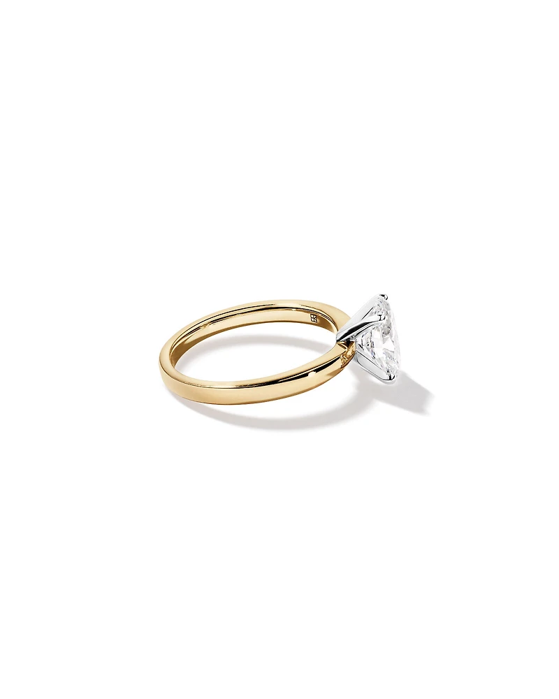 Carat TW Oval Cut Lab-Grown Diamond Solitaire Engagement Ring in 14kt Yellow and White Gold