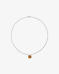 Tiger’s Eye Square Pendant Necklace in Sterling Silver