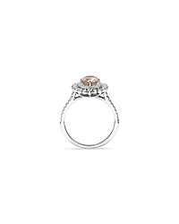 Morganite Lacy Halo Ring with .50TW of Diamonds in 10kt White Gold