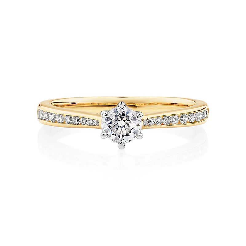 Ring with 0.48 Carat TW of Diamonds in 14kt Yellow & White Gold