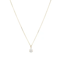 1.00 Carat TW Pear Cut Laboratory-Grown Diamond Solitaire Pendant in 10kt Yellow Gold