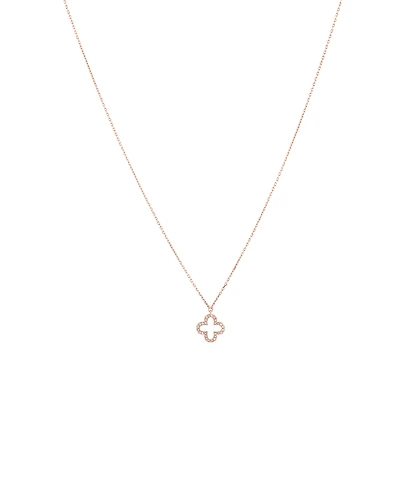 4 Leaf Clover Pendant With Diamonds In 10kt Rose Gold