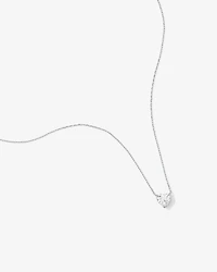 Cubic Zirconia Heart Stud Earrings and Necklace Set in Sterling Silver