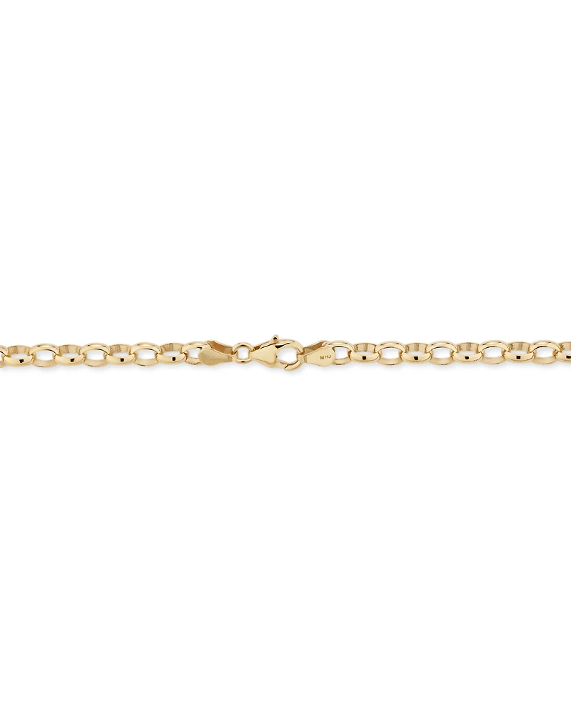 55cm (22") Solid Oval Belcher Chain 10kt Yellow Gold