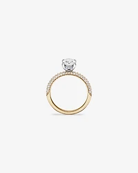 1.95 Carat TW Oval Cut Laboratory-Grown Diamond Solitaire Side Accent Engagement Ring in 14kt White Gold