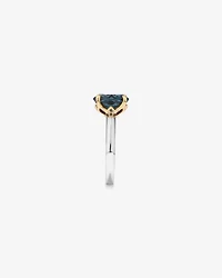 Ring with London Blue Topaz in Sterling Silver and 10kt Yellow Gold