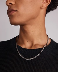 55cm (21.6") 4.1xmm Width Wheat Curb Chain Necklace in Oxidised Sterling Silver