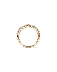 1.05 Carat TW Prong Set Emerald and Oval Cut Lab-Grown Diamond Wedding Band in 14kt Yellow Gold