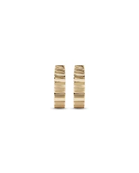 Ribbed Huggie Hoop Earrings in 10kt White Gold