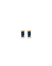 Stud Earrings with London Blue Topaz in 10kt Yellow Gold